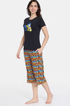 Zivame Disney Knit Poly Capri Set - High Risk Red — thumbnail 2